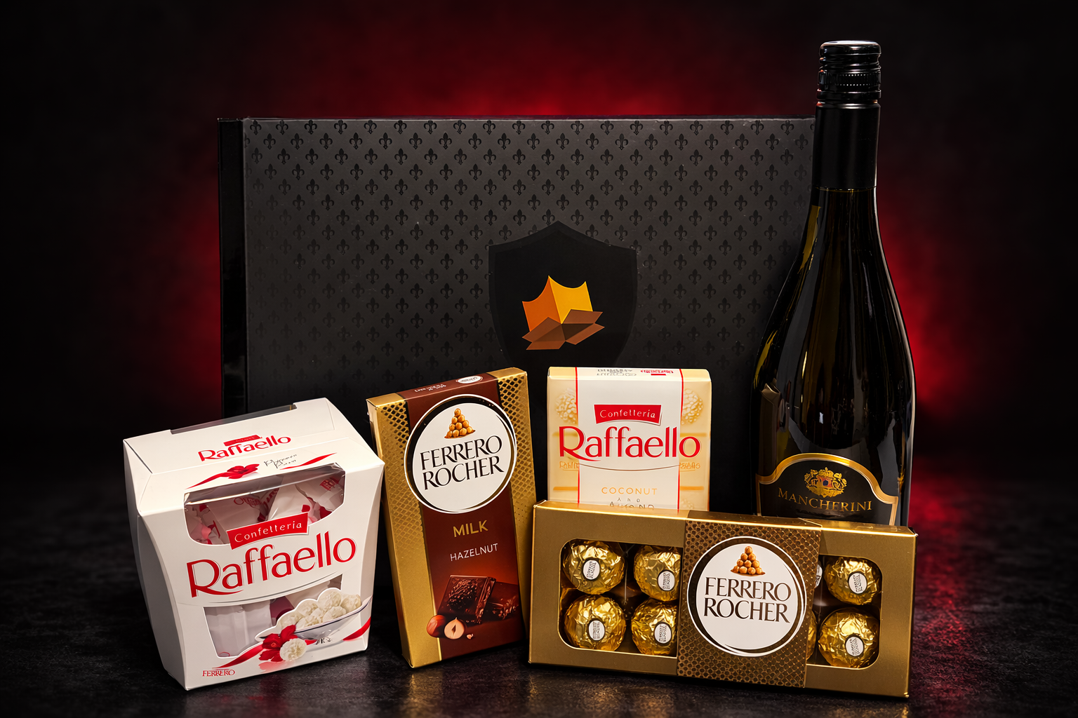 Dárková krabice s proseccem a čokoládou